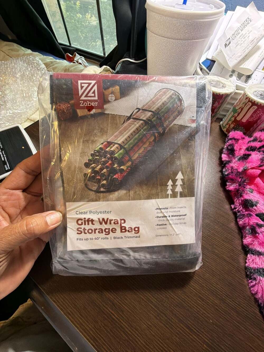 Zober Clear Polyester Gift Wrap Storage Bag for 40 Inch Rolls